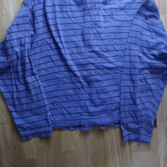 Vintage A'Milano Striped Cropped Button Down Long Sleeve Shirt - Picture 5 of 5